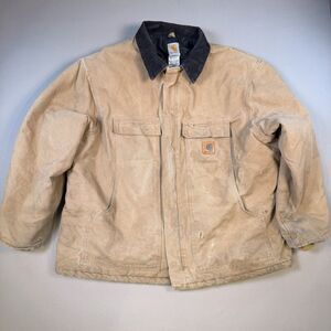 Vtg Carhartt C26 CML XXL Union Made In USA Quilted Lining Duck Canvas Jacket ‘05